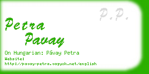 petra pavay business card